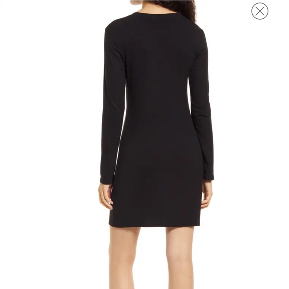 Grey Front Slit Rib T-Shirt Dress - Picture 9 of 11